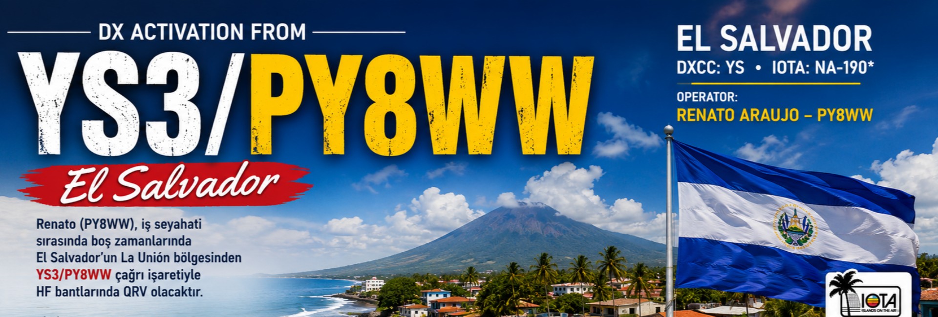  YS3/PY8WW Türkiye'den FT8 Mümkün  