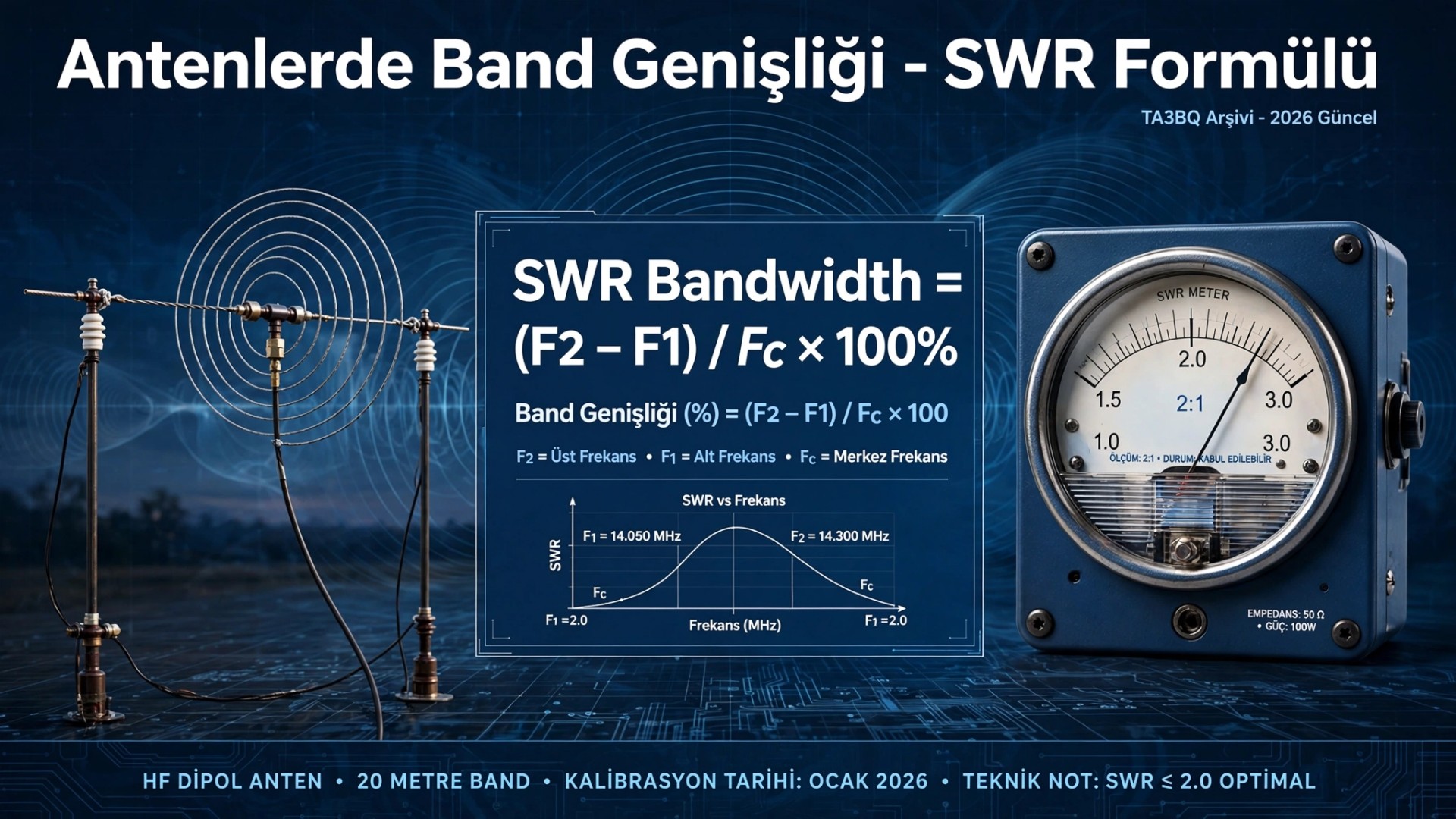 Antenlerde Band Genişliği SWR Hesaplama Formülü - 2026 Güncel